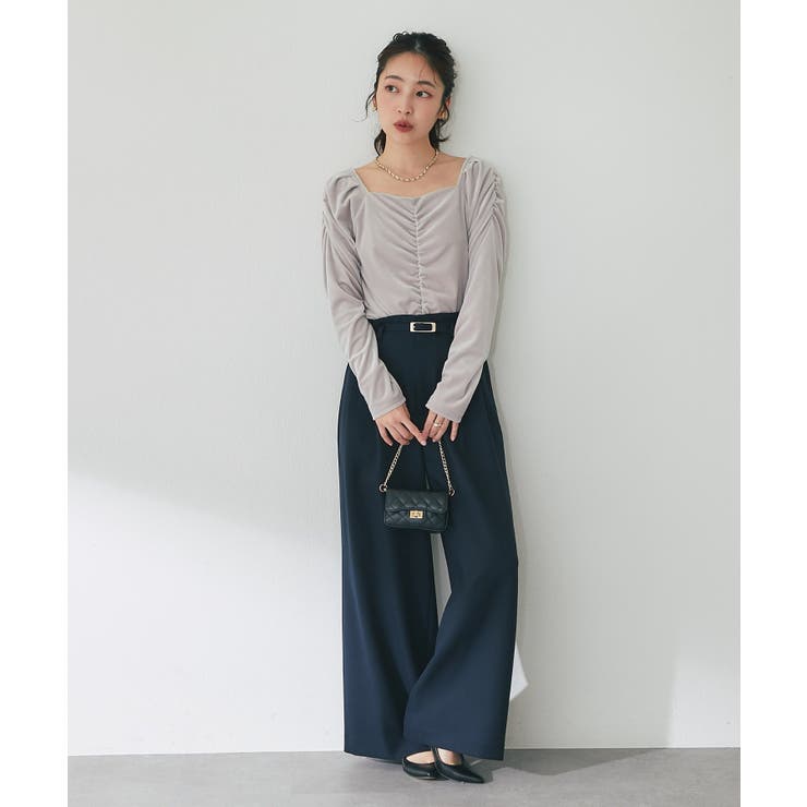 【La boutique BonBon】ベロアスクエアネックCS | PAL GROUP OUTLET | 詳細画像5 