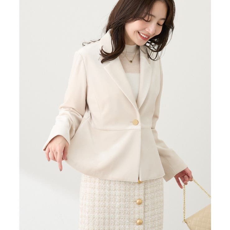LBE | 【La boutique BonBon】ベロアペプラムJK | PAL GROUP OUTLET