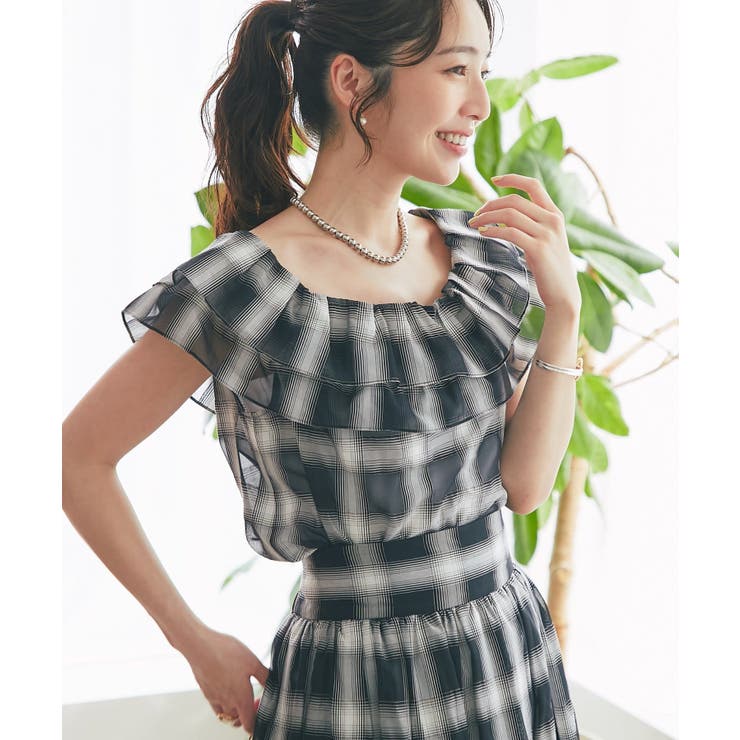 【La boutique BonBon】シアーオンブレーチェック２WAYフリル… | PAL GROUP OUTLET | 詳細画像2 