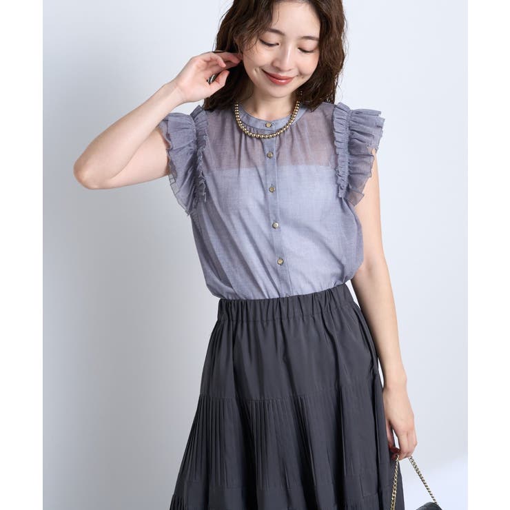【La boutique BonBon】デニムライクネットチュールフリルBL | PAL GROUP OUTLET | 詳細画像17 