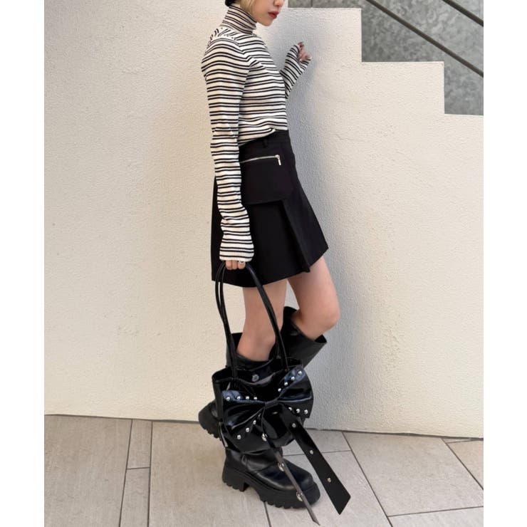 【w closet】ボーダータートルニット | PAL GROUP OUTLET | 詳細画像8 