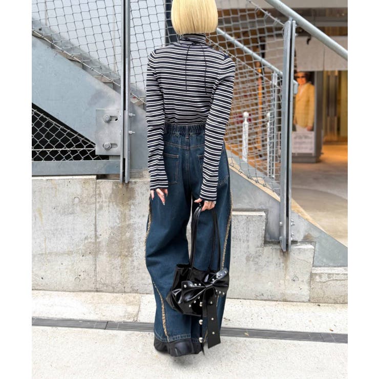 【w closet】ボーダータートルニット | PAL GROUP OUTLET | 詳細画像15 