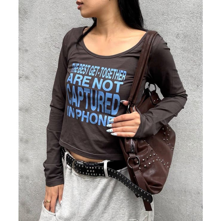 チャコールグレー×サ | 【WHO'S WHO gallery】メッセージトップス | PAL GROUP OUTLET