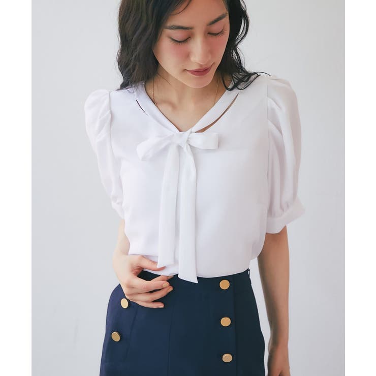 【La boutique BonBon】リボンタイパフスリーブBL | PAL GROUP OUTLET | 詳細画像16 