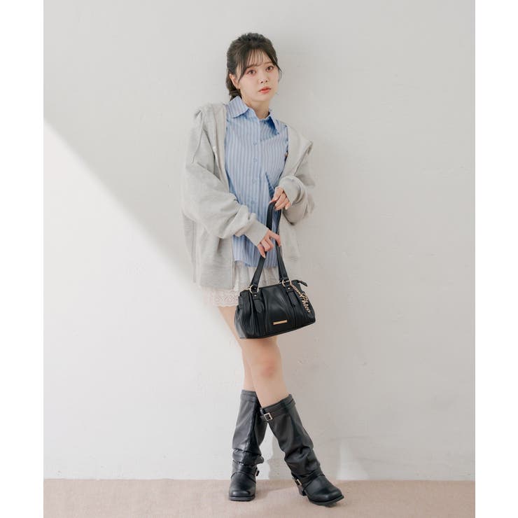 【Chico】ブローチ付ストライプルーズSH | PAL GROUP OUTLET | 詳細画像3 