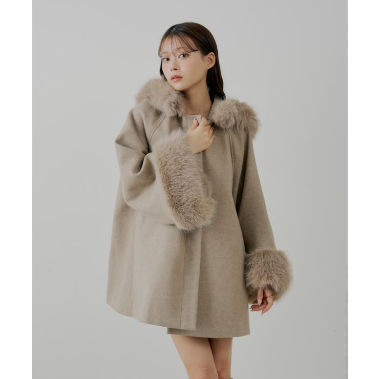 【Chico】ファー衿ケープコート | PAL GROUP OUTLET | 詳細画像8 