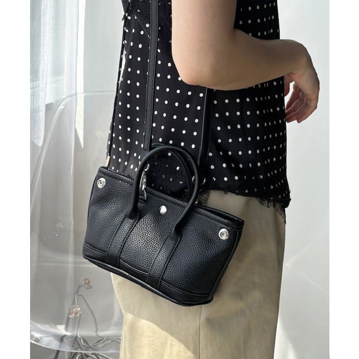 BK | 【DouDou】フェイクレザーチャーム付ミニトートバッグ | PAL GROUP OUTLET