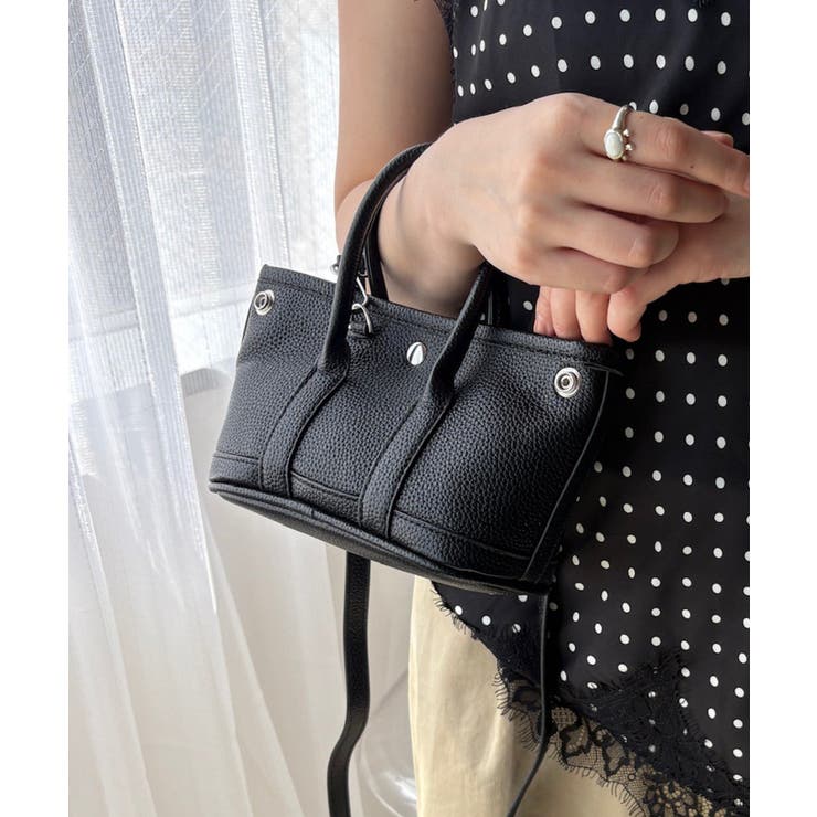 【DouDou】フェイクレザーチャーム付ミニトートバッグ | PAL GROUP OUTLET | 詳細画像14 