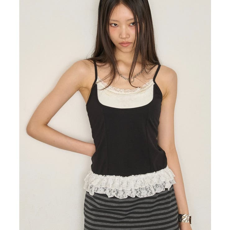【WHO'S WHO gallery】カップ付きレースドッキングキャミ | PAL GROUP OUTLET | 詳細画像3 