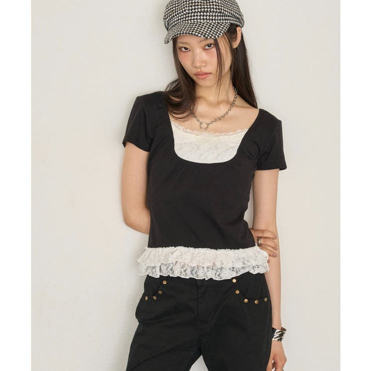 BLK | 【WHO'S WHO gallery】レースドッキングトップス | PAL GROUP OUTLET