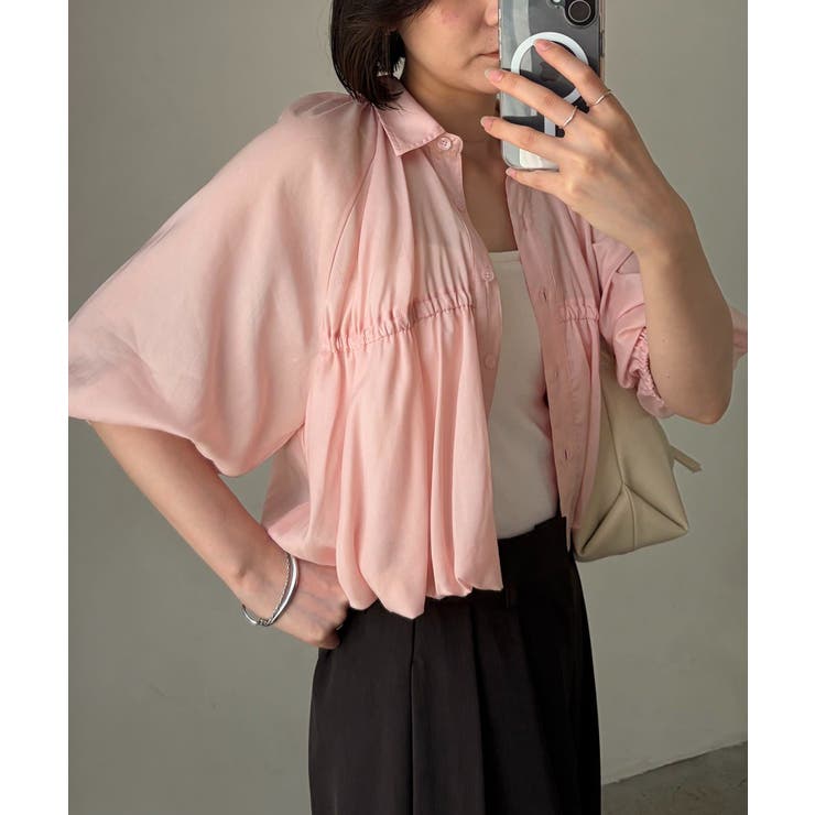 【CAPRICIEUX LE'MAGE】バルーンクロップシアーシャツ | PAL GROUP OUTLET | 詳細画像7 
