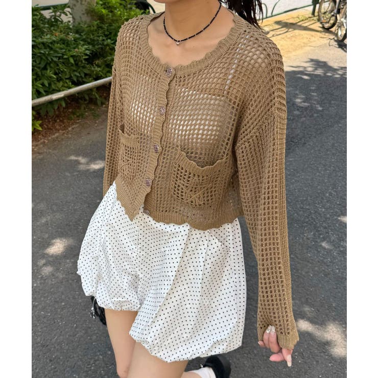 BROWN | 【Ciaopanic】さらさらメッシュニットカーディガン | PAL GROUP OUTLET