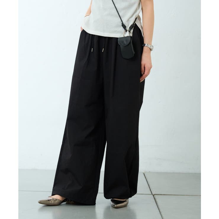 BLACK | 【CIAOPANIC TYPY】【PON企画】撥水タックイージーワイドパンツ | PAL GROUP OUTLET