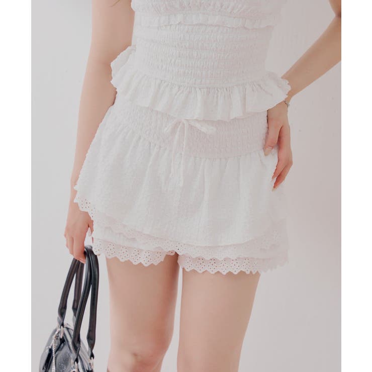 WHT | 【Chico】シャーリングフリルSTP | PAL GROUP OUTLET