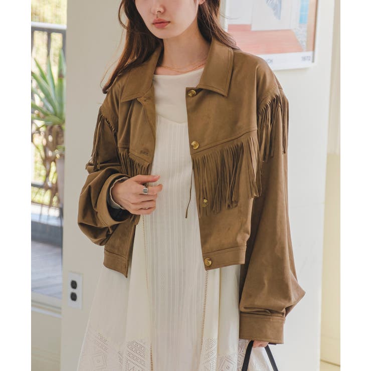 BEG | 【Kastane】スウェードフリンジJK | PAL GROUP OUTLET