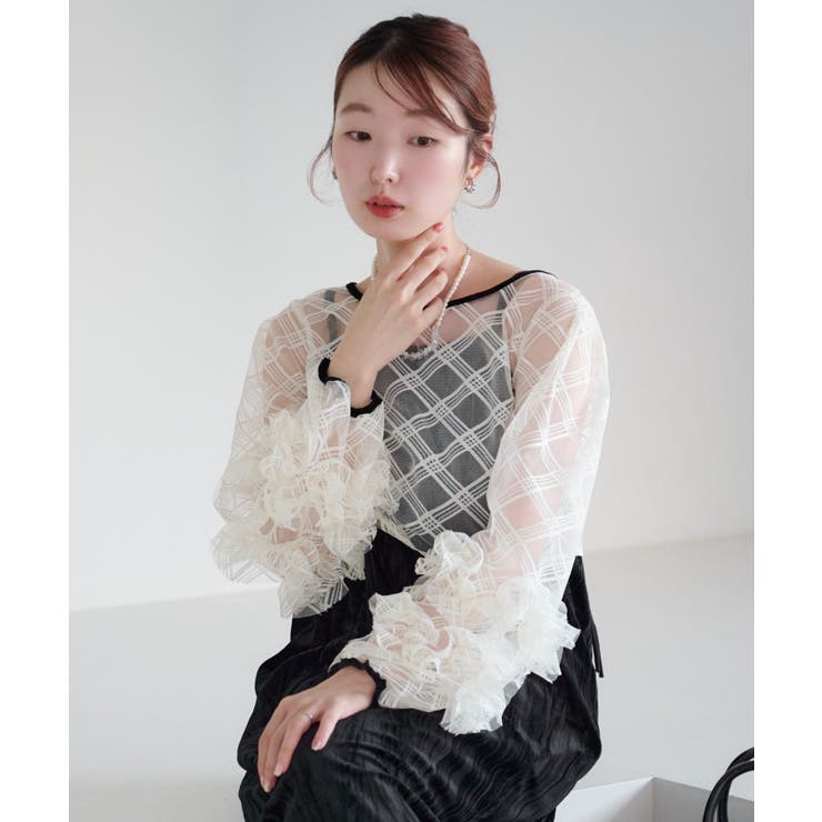 IVO×BLK | 【Kastane】シアーチェック×ベロアワンピSET | PAL GROUP OUTLET