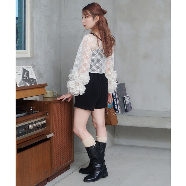 【Kastane】シアーチェック×ベロアワンピSET | PAL GROUP OUTLET | 詳細画像13 