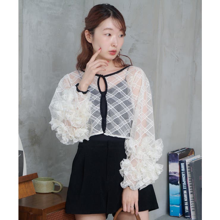 【Kastane】シアーチェック×ベロアワンピSET | PAL GROUP OUTLET | 詳細画像16 
