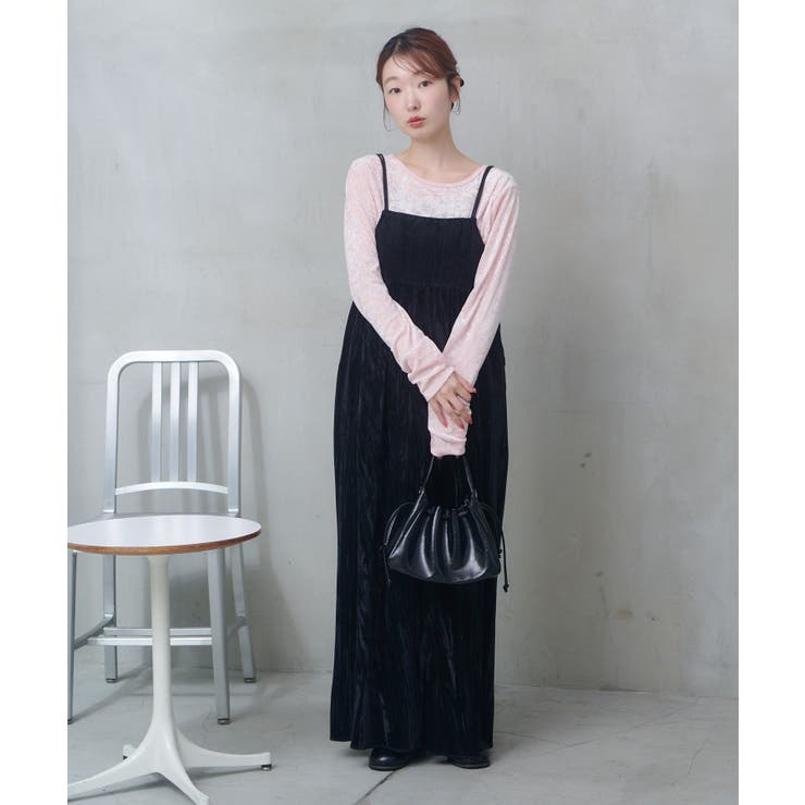 【Kastane】シアーチェック×ベロアワンピSET | PAL GROUP OUTLET | 詳細画像23 