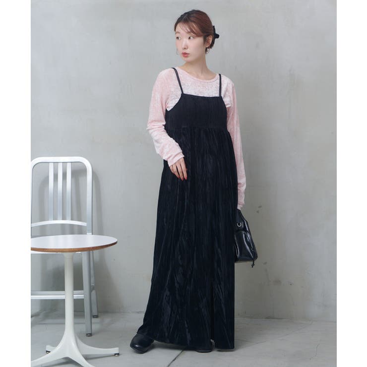 【Kastane】シアーチェック×ベロアワンピSET | PAL GROUP OUTLET | 詳細画像24 
