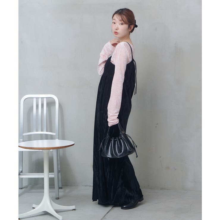 【Kastane】シアーチェック×ベロアワンピSET | PAL GROUP OUTLET | 詳細画像25 