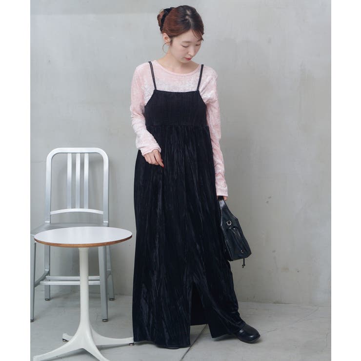 【Kastane】シアーチェック×ベロアワンピSET | PAL GROUP OUTLET | 詳細画像26 
