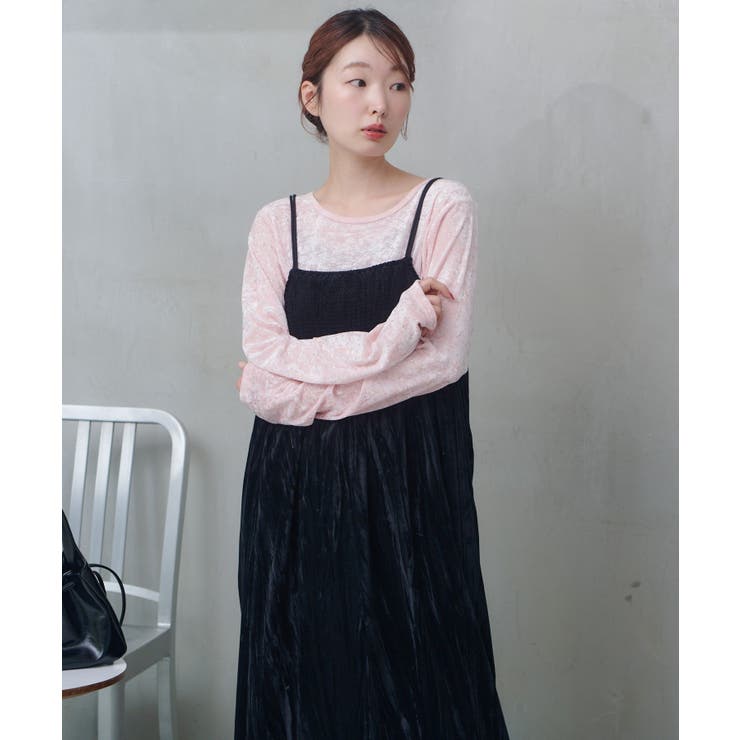 【Kastane】シアーチェック×ベロアワンピSET | PAL GROUP OUTLET | 詳細画像29 