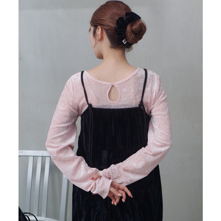 【Kastane】シアーチェック×ベロアワンピSET | PAL GROUP OUTLET | 詳細画像30 
