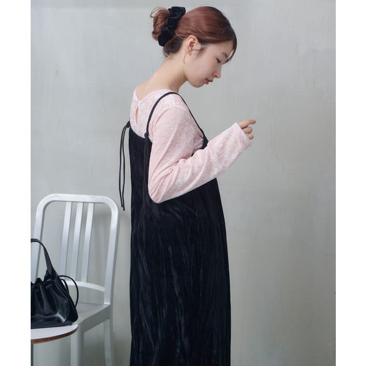 【Kastane】シアーチェック×ベロアワンピSET | PAL GROUP OUTLET | 詳細画像31 