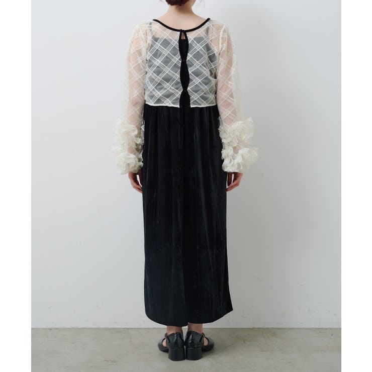 【Kastane】シアーチェック×ベロアワンピSET | PAL GROUP OUTLET | 詳細画像44 