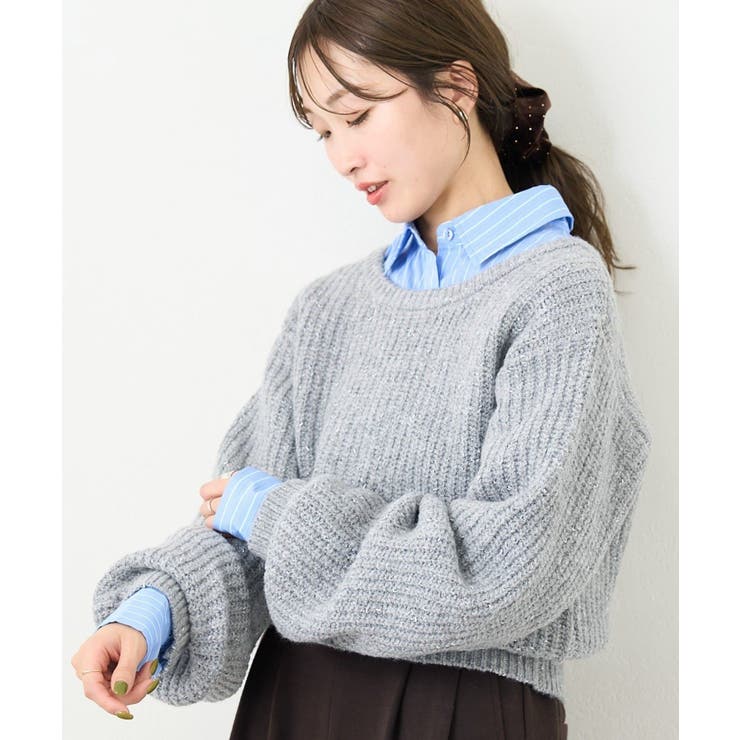 GRY | 【Kastane】B ラメバックスリットプルオーバー | PAL GROUP OUTLET