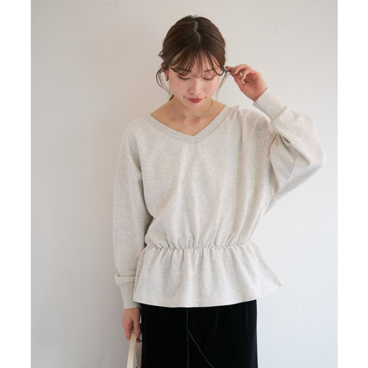 【Kastane】B Vネックペプラムスウェット | PAL GROUP OUTLET | 詳細画像1 