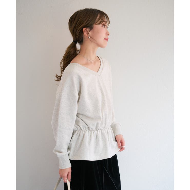 【Kastane】B Vネックペプラムスウェット | PAL GROUP OUTLET | 詳細画像3 