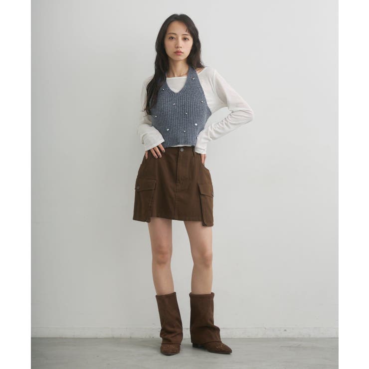 【Kastane】チャーム付きホルターニットSET | PAL GROUP OUTLET | 詳細画像14 