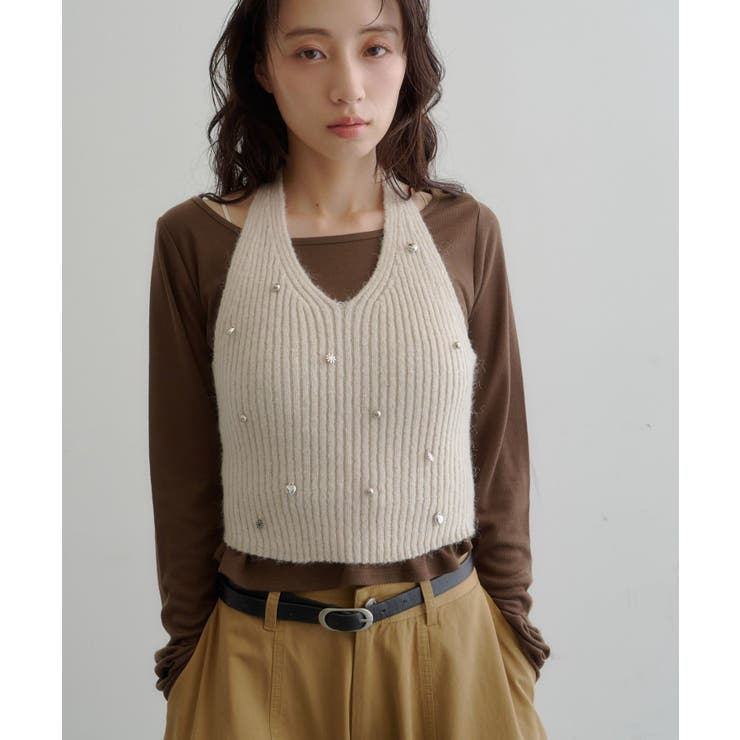 【Kastane】チャーム付きホルターニットSET | PAL GROUP OUTLET | 詳細画像37 