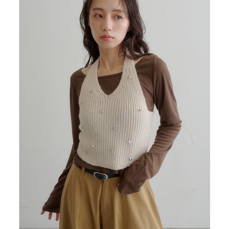 【Kastane】チャーム付きホルターニットSET | PAL GROUP OUTLET | 詳細画像38 