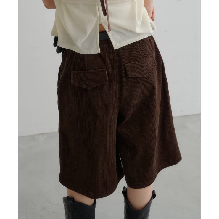 【Kastane】ポーチベルト付きコーデュロイバミューダパンツ | PAL GROUP OUTLET | 詳細画像2 