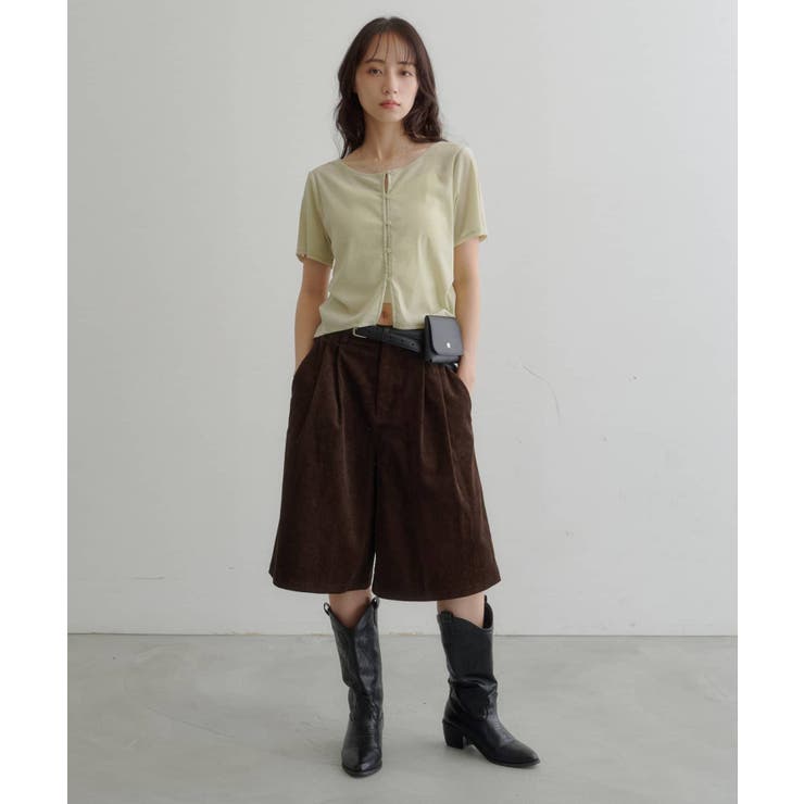 【Kastane】ポーチベルト付きコーデュロイバミューダパンツ | PAL GROUP OUTLET | 詳細画像5 