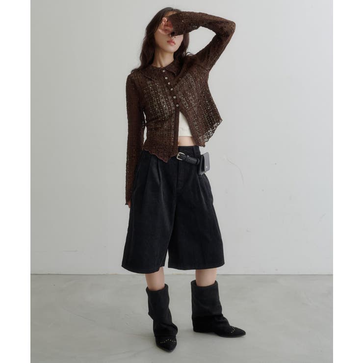 【Kastane】ポーチベルト付きコーデュロイバミューダパンツ | PAL GROUP OUTLET | 詳細画像16 