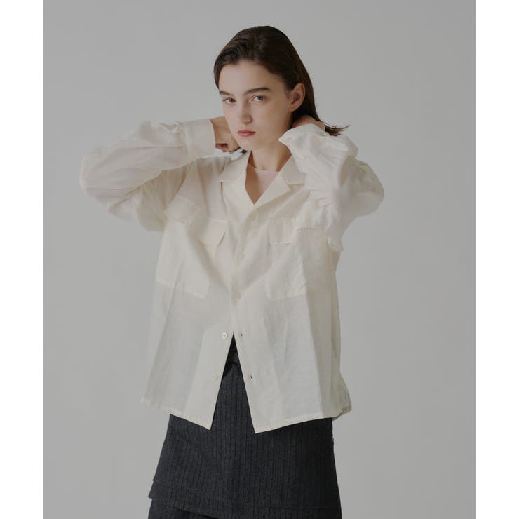 【Kastane】SHEER OPEN COLLAR SHIRT | PAL GROUP OUTLET | 詳細画像9 