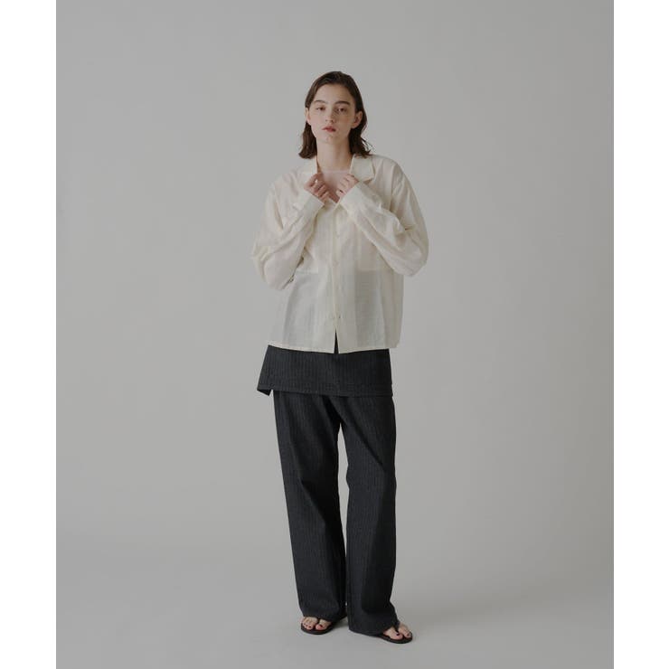 【Kastane】SHEER OPEN COLLAR SHIRT | PAL GROUP OUTLET | 詳細画像11 