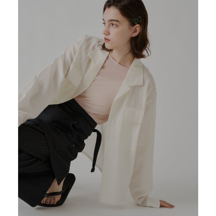 【Kastane】SHEER OPEN COLLAR SHIRT | PAL GROUP OUTLET | 詳細画像3 