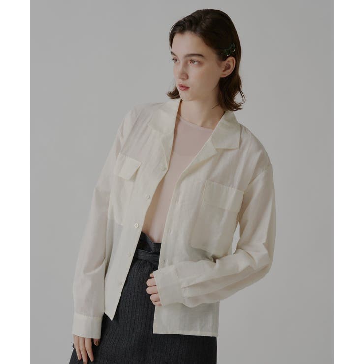 【Kastane】SHEER OPEN COLLAR SHIRT | PAL GROUP OUTLET | 詳細画像4 