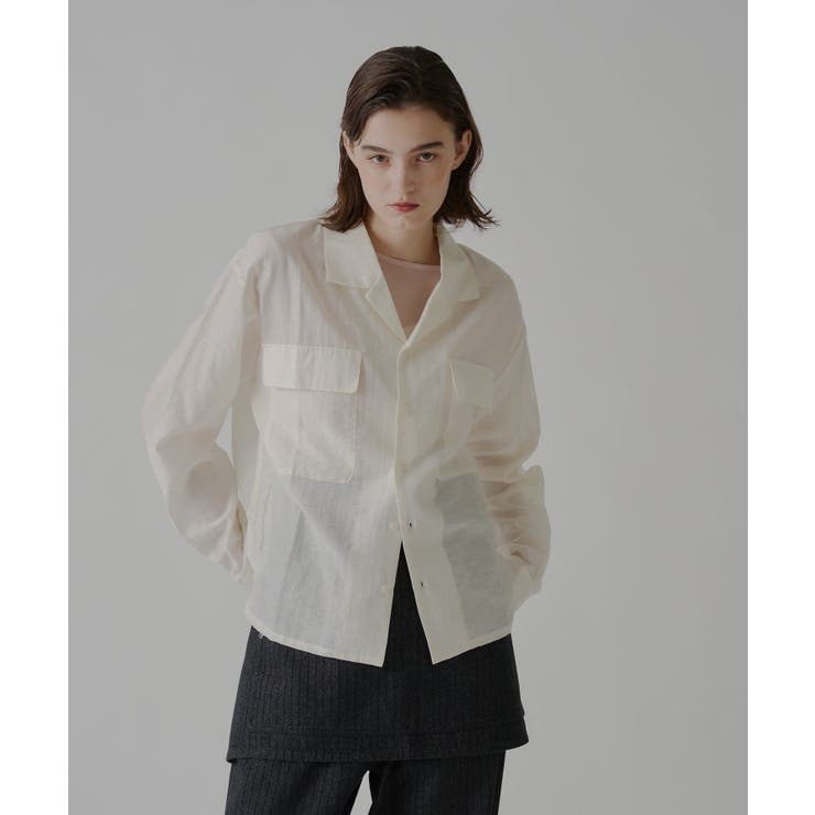 【Kastane】SHEER OPEN COLLAR SHIRT | PAL GROUP OUTLET | 詳細画像8 