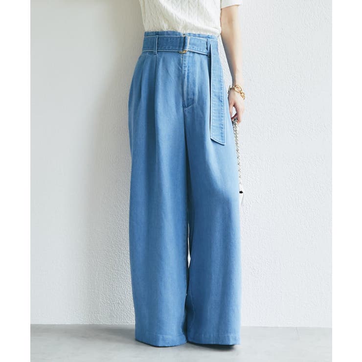 【La boutique BonBon】テンセルデニムベルト付きバギーテ… | PAL GROUP OUTLET | 詳細画像1 