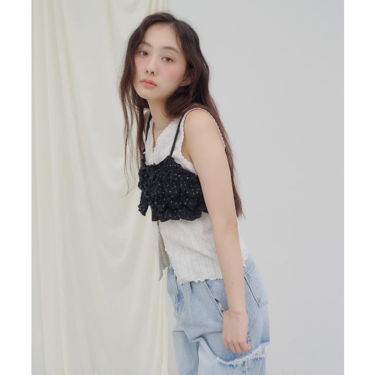 【Discoat】【umm】起毛レース花柄キャミビスチエ | PAL GROUP OUTLET | 詳細画像14 