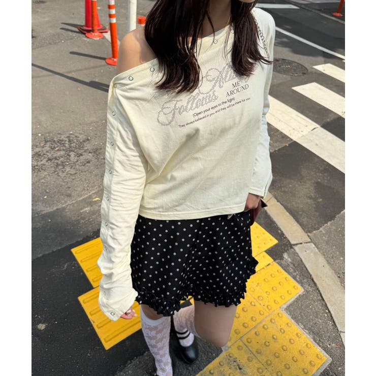 【Ciaopanic】リングドットボタンワンショルロンTee | PAL GROUP OUTLET | 詳細画像1 