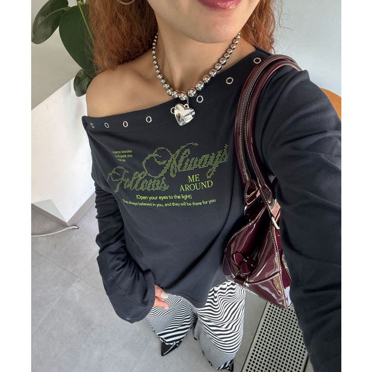 【Ciaopanic】リングドットボタンワンショルロンTee | PAL GROUP OUTLET | 詳細画像13 