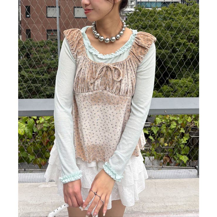 【Ciaopanic】ショルダーギャザーベロアビスチェ | PAL GROUP OUTLET | 詳細画像12 