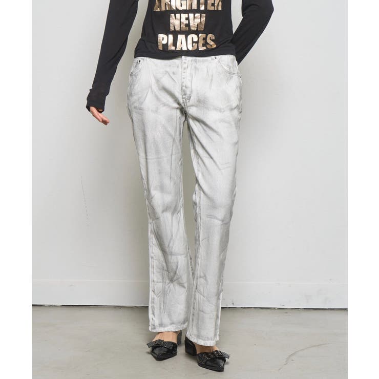 【WHO'S WHO gallery】ストレッチ転写加工フレアパンツ | PAL GROUP OUTLET | 詳細画像1 